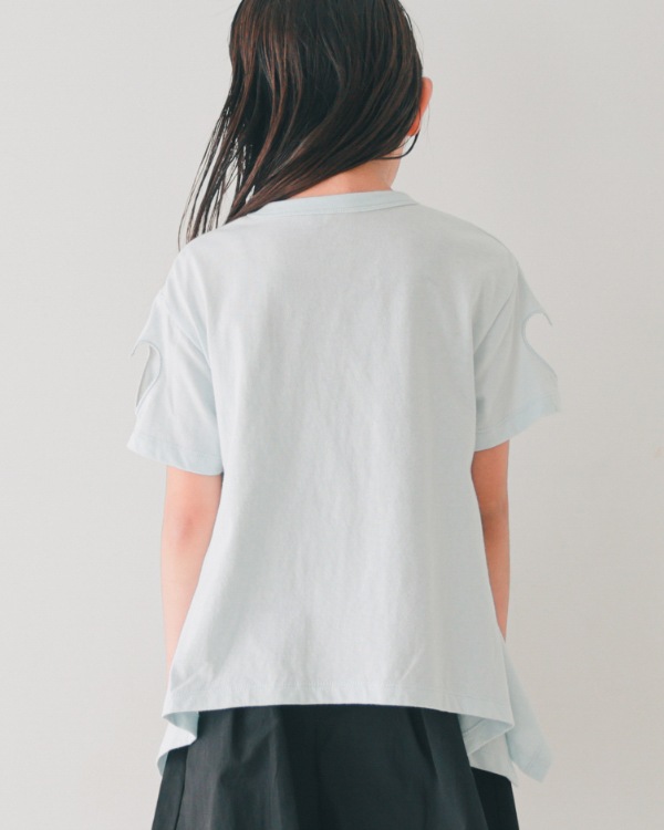 【エヌエイチティー】ハート Tシャツ / サックス
