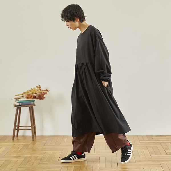 【25FW】ギャザーワンピース / ブラック