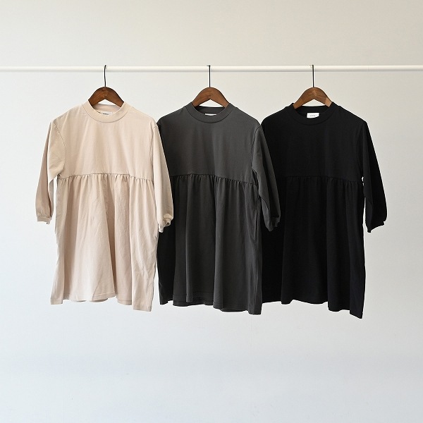 【25FW】ギャザーワンピース / ブラック