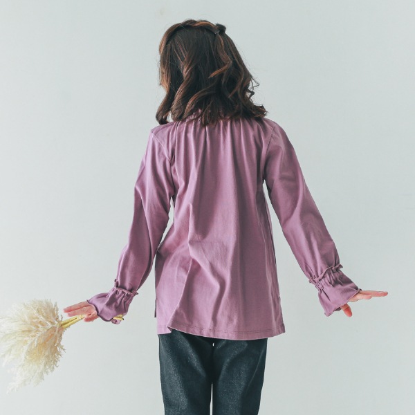 【25FW】フリル ロングＴシャツ / ラベンダー