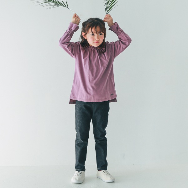 【25FW】フリル ロングＴシャツ / ラベンダー