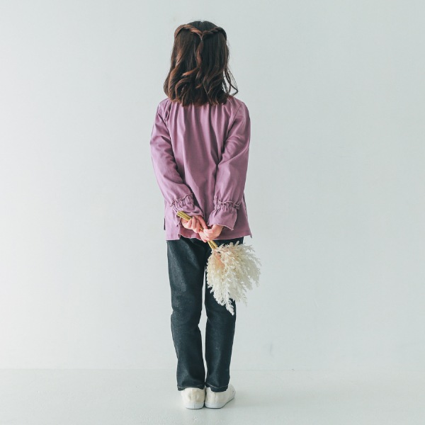 【25FW】フリル ロングＴシャツ / ラベンダー