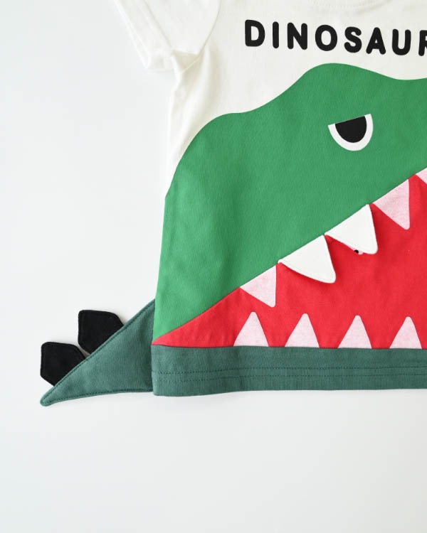 【チークルーム】恐竜歯磨きＴシャツ / オフホワイト