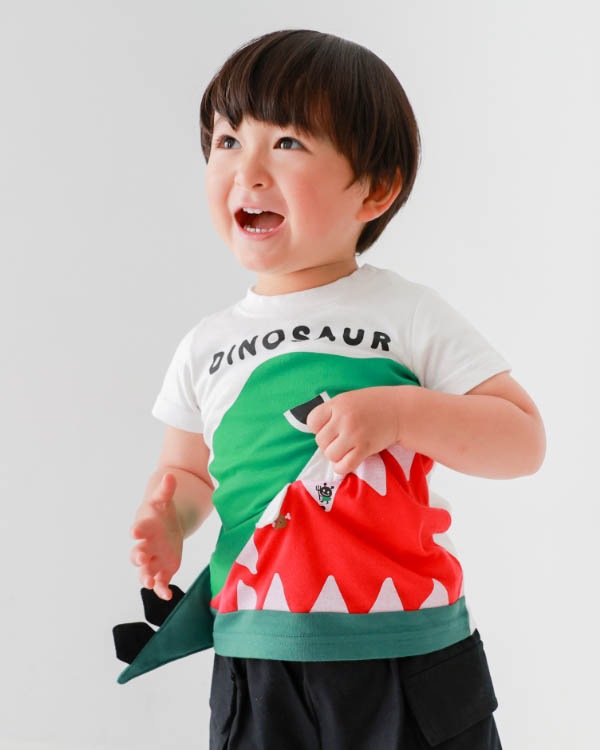 【チークルーム】恐竜歯磨きＴシャツ / オフホワイト