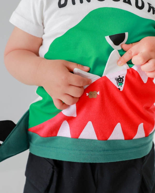 【チークルーム】恐竜歯磨きＴシャツ / オフホワイト