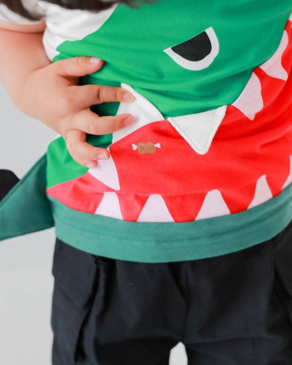 【チークルーム】恐竜歯磨きＴシャツ / オフホワイト