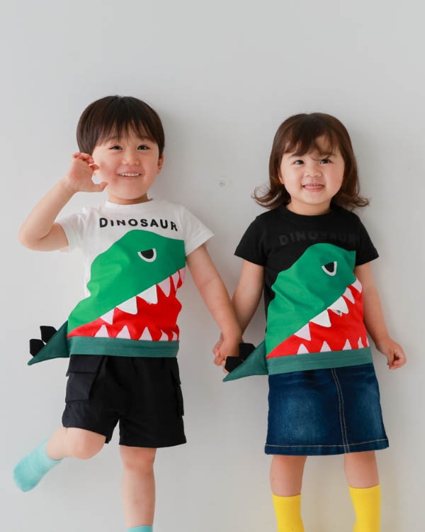 【チークルーム】恐竜歯磨きＴシャツ / オフホワイト