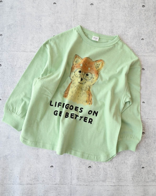 【ニコフラート】柴犬ロングＴシャツ / グリーン