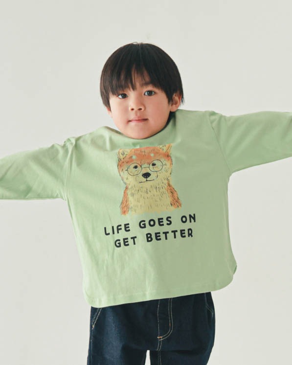 【ニコフラート】柴犬ロングＴシャツ / グリーン