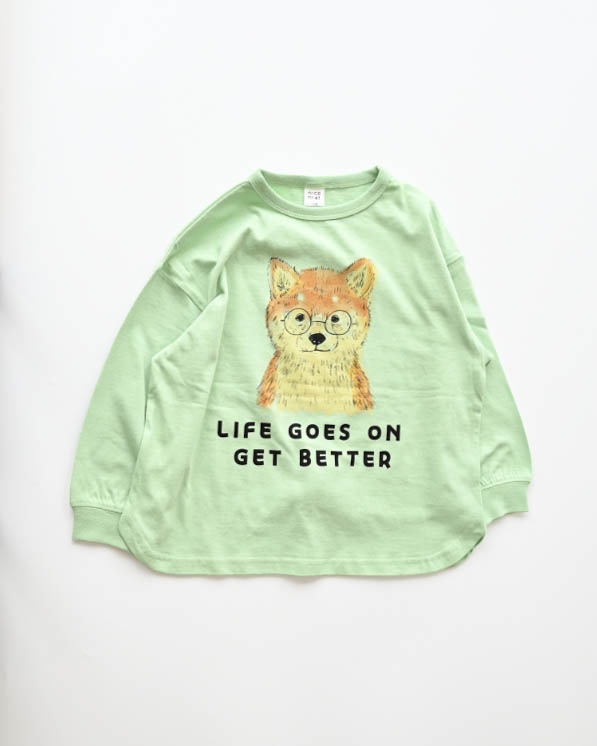 【ニコフラート】柴犬ロングＴシャツ / グリーン