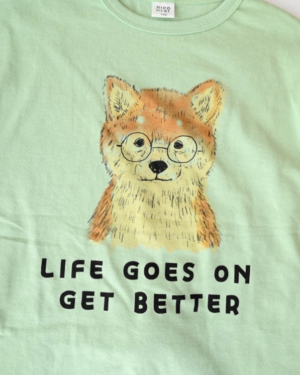 【ニコフラート】柴犬ロングＴシャツ / グリーン