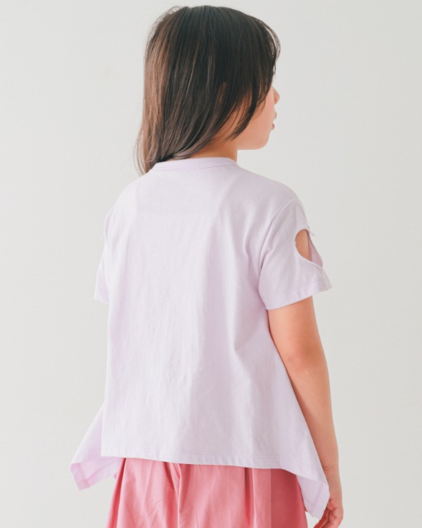 【エヌエイチティー】ハート Tシャツ / ラベンダー