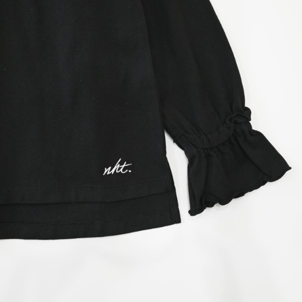 【25FW】フリル ロングＴシャツ / ブラック