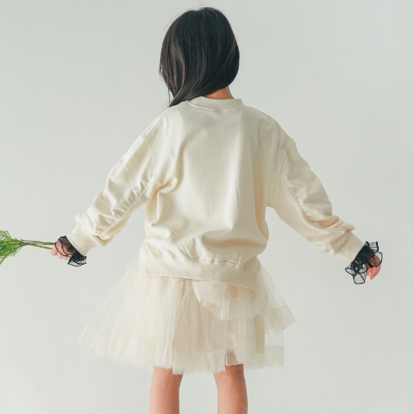 【25FW】ALYSSUM ギャザートレーナー / アイボリー