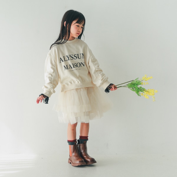 【25FW】ALYSSUM ギャザートレーナー / アイボリー