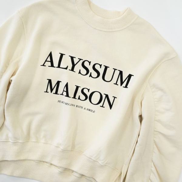 【25FW】ALYSSUM ギャザートレーナー / アイボリー