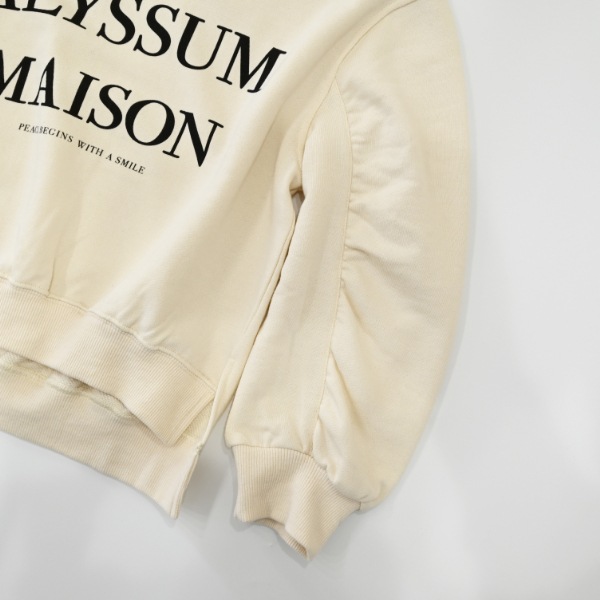 【25FW】ALYSSUM ギャザートレーナー / アイボリー