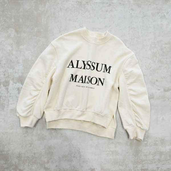 【25FW】ALYSSUM ギャザートレーナー / アイボリー