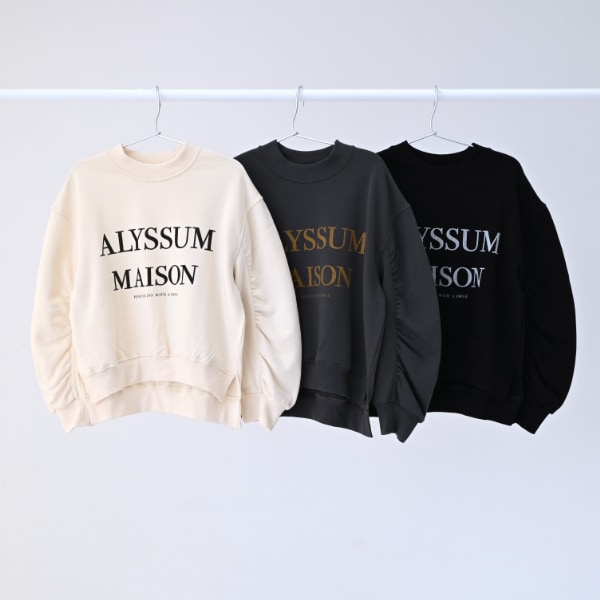 【25FW】ALYSSUM ギャザートレーナー / アイボリー