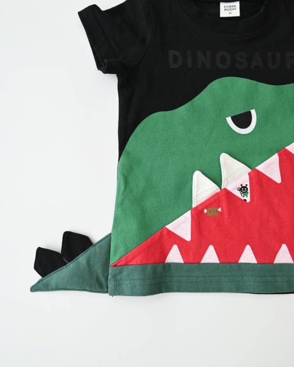 【チークルーム】恐竜歯磨きＴシャツ / ブラック
