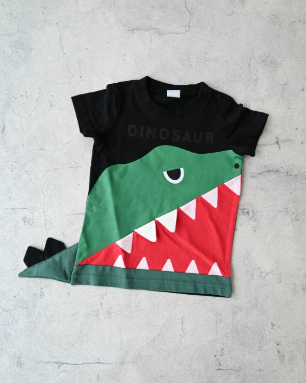 【チークルーム】恐竜歯磨きＴシャツ / ブラック