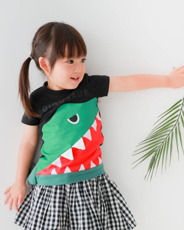 【チークルーム】恐竜歯磨きＴシャツ / ブラック