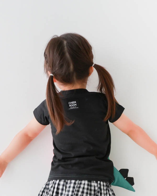 【チークルーム】恐竜歯磨きＴシャツ / ブラック