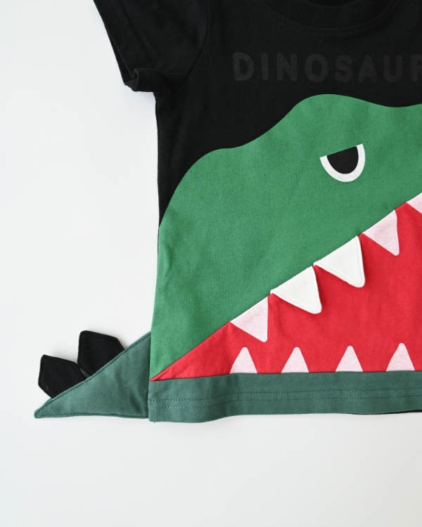 【チークルーム】恐竜歯磨きＴシャツ / ブラック