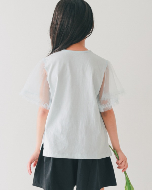 【エヌエイチティー】フレアー Tシャツ / サックス