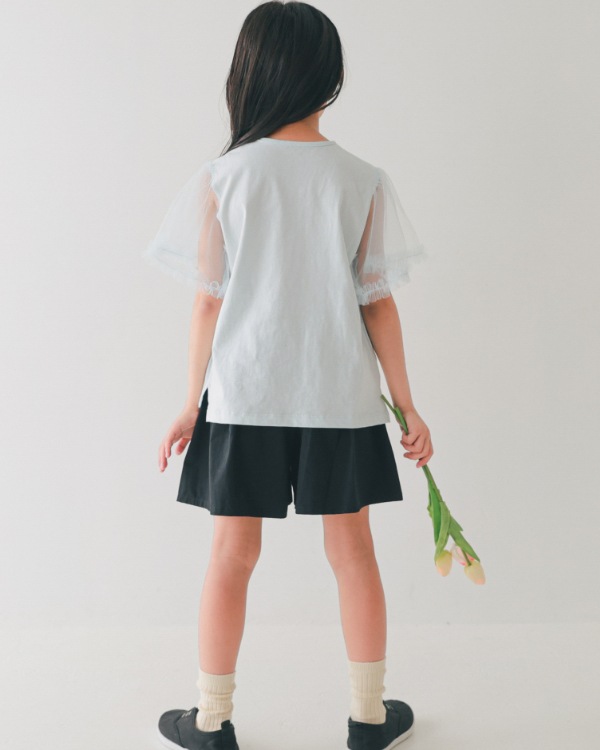 【エヌエイチティー】フレアー Tシャツ / サックス