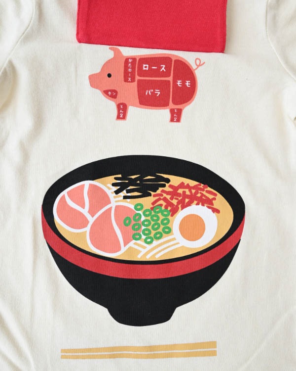 【チークルーム】豚骨ラーメンＴシャツ / アイボリー