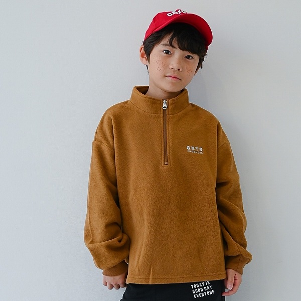 【25FW】フリースハーフジッププルオーバー / キャメル
