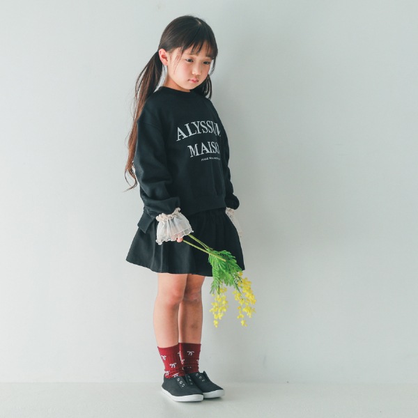 【25FW】ALYSSUM ギャザートレーナー / ブラック