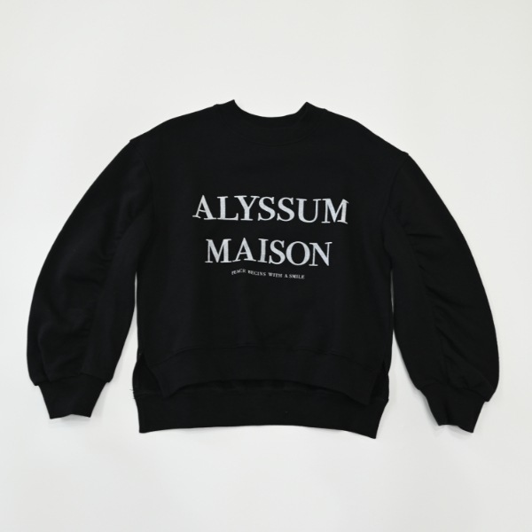 【25FW】ALYSSUM ギャザートレーナー / ブラック