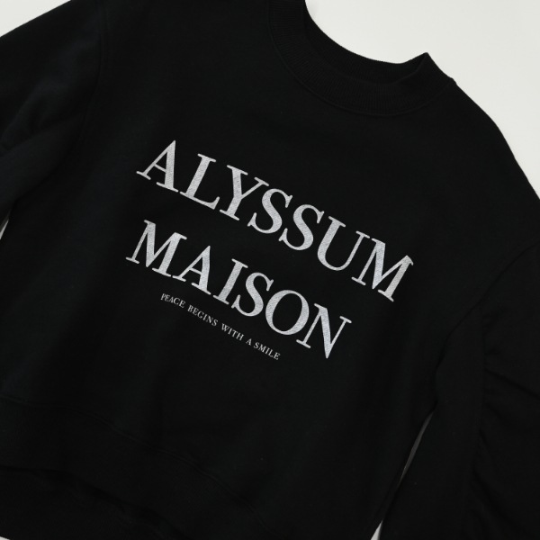 【25FW】ALYSSUM ギャザートレーナー / ブラック