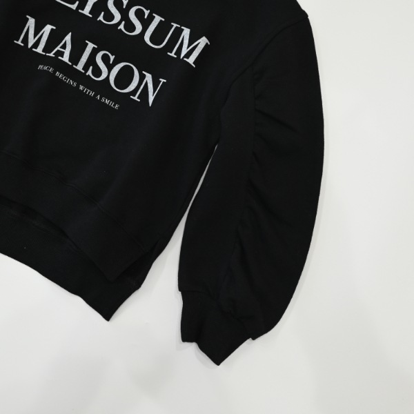 【25FW】ALYSSUM ギャザートレーナー / ブラック