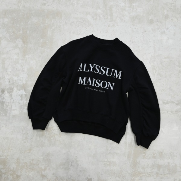 【25FW】ALYSSUM ギャザートレーナー / ブラック