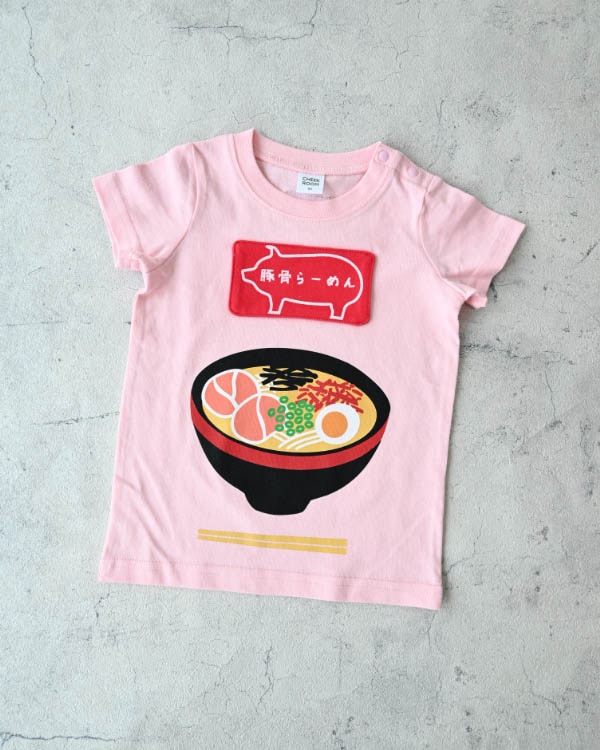 【チークルーム】豚骨ラーメンＴシャツ / ピンク