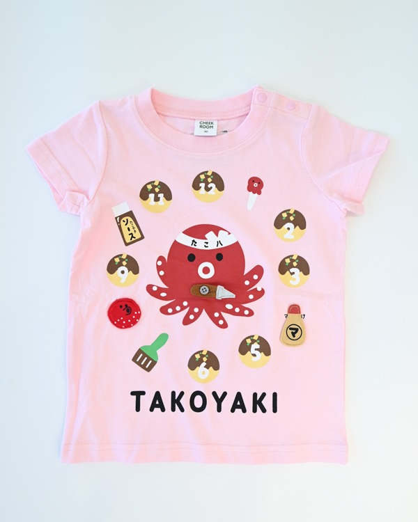 【チークルーム】たこ焼き時計 Tシャツ / ピンク