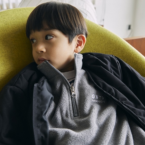 【25FW】フリースハーフジッププルオーバー / 杢グレー