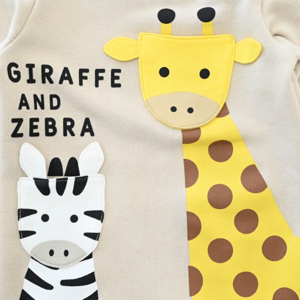 【25FW】きりんとしまうま トレーナー / アイボリー