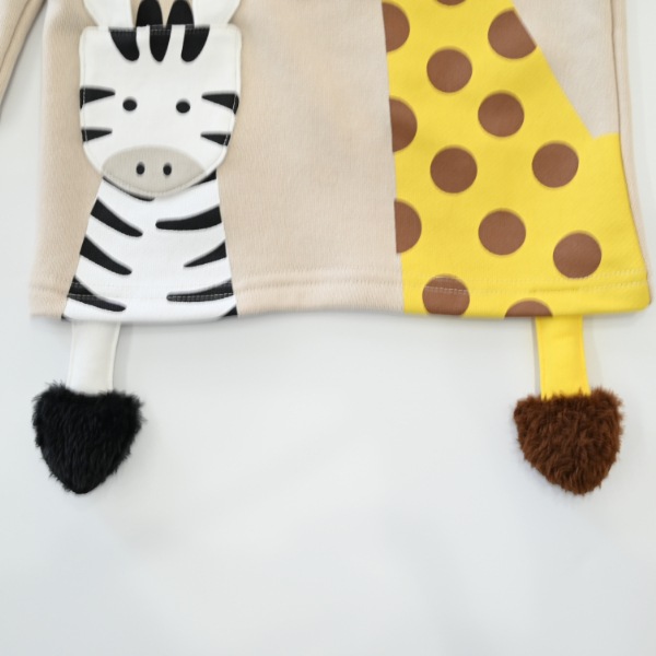 【25FW】きりんとしまうま トレーナー / アイボリー