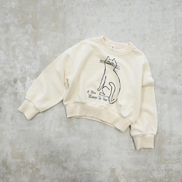 【25FW】cat ドルマンショートトレーナー / アイボリー