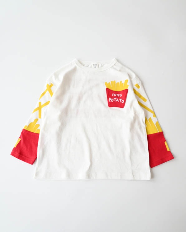 【ニコフラート】ポテト袖ロングTシャツ / オフホワイト