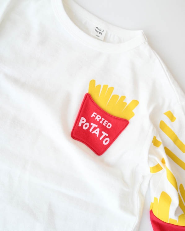 【ニコフラート】ポテト袖ロングTシャツ / オフホワイト