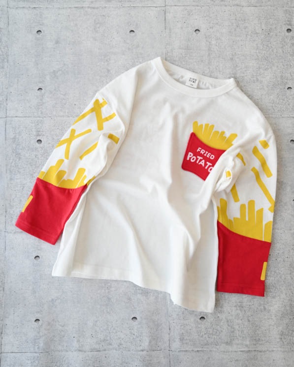 【ニコフラート】ポテト袖ロングTシャツ / オフホワイト