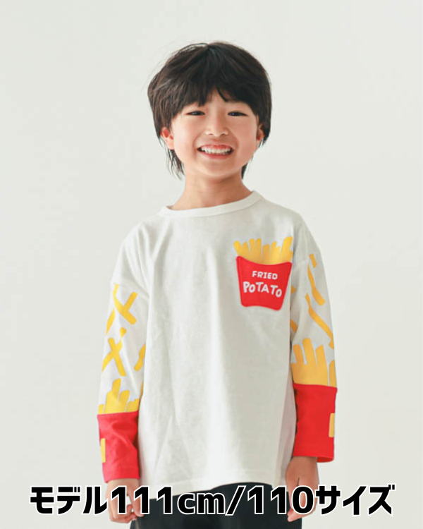 【ニコフラート】ポテト袖ロングTシャツ / オフホワイト