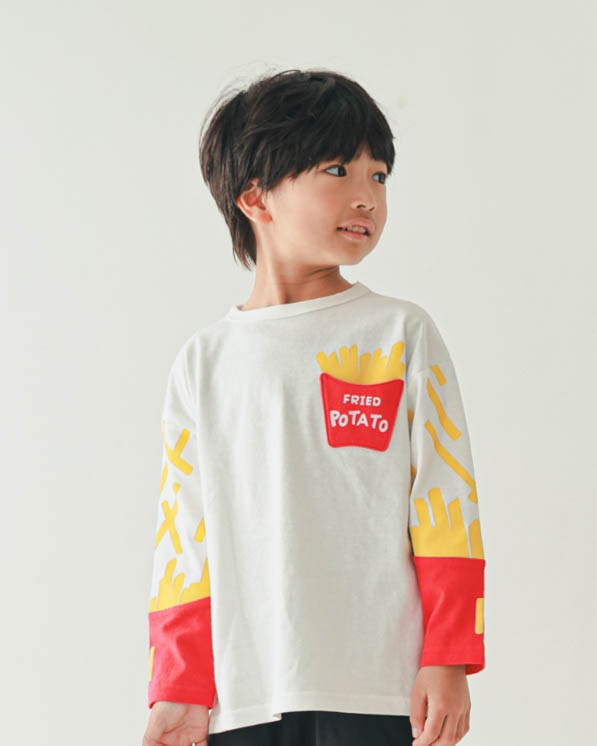 【ニコフラート】ポテト袖ロングTシャツ / オフホワイト