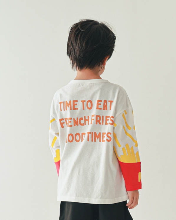 【ニコフラート】ポテト袖ロングTシャツ / オフホワイト