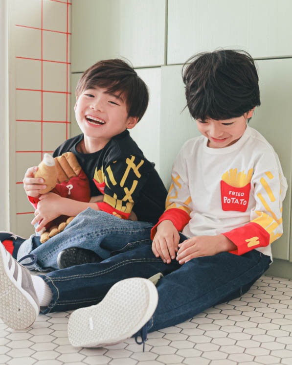 【ニコフラート】ポテト袖ロングTシャツ / オフホワイト